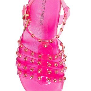 Steve Madden GIRLS CELINE STUDDED SLINGBACK SANDALS Size 5 Pink NWT